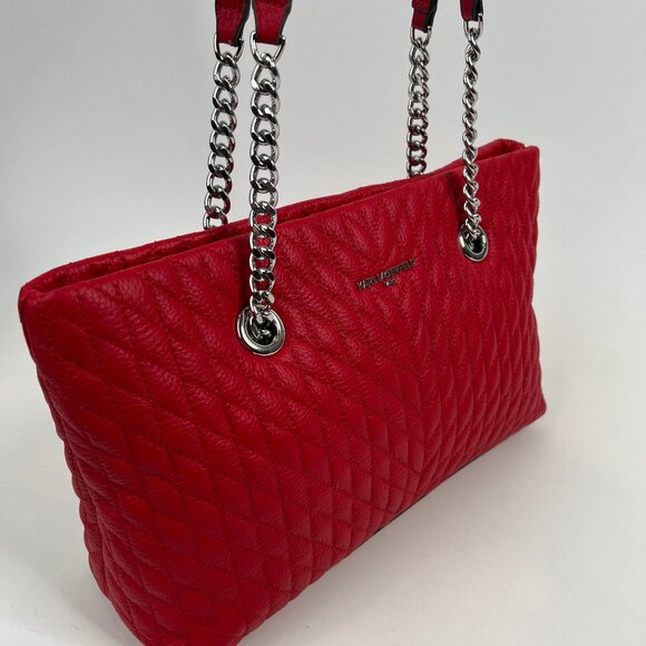 Karl Lagerfeld Paris Womens Karolina Chain Tote Bag, Crimson - Picture 3 of 9